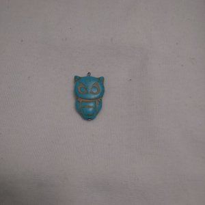 Turquoise Stone Owl Pendant